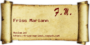 Friss Mariann névjegykártya