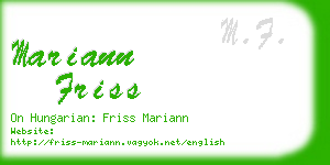 mariann friss business card